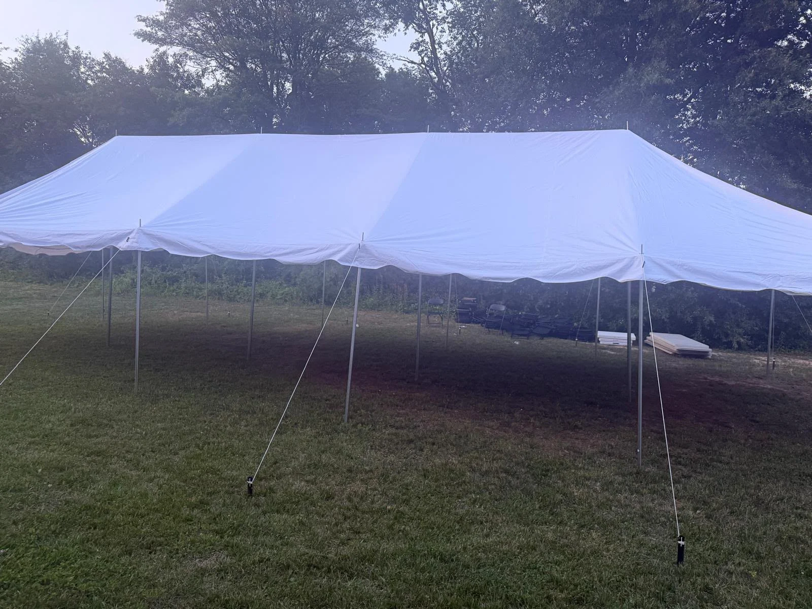 White event rental tent outdoors